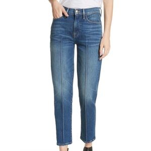 Frame Le High Straight Pintucked Ankle Crop Jeans EUC